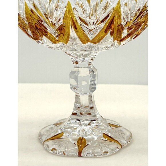 Vintage Heavy Brown Accents Glass Candy Dish Nut Bowl SKU449 - Picture 4 of 6